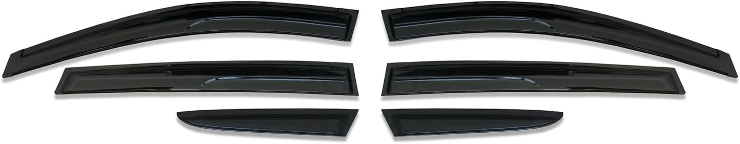Window Visor 6 Piece Set for Toyota RAV4 2013 2014 2015 2016 2017 2018 Safe RAIN Out-Channel Guard Deflector (for RAV4 13-18 6-Piece Set)