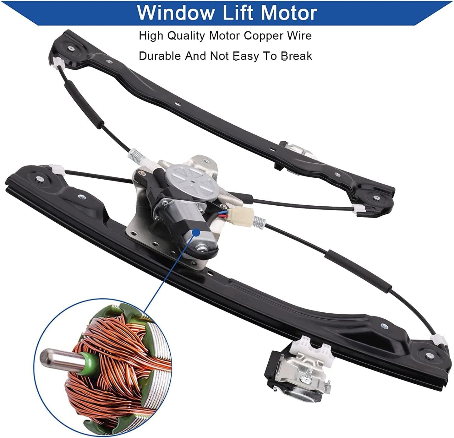 Power Window Lift Regulator with Motor Assembly Front Right Passenger Side Compatible with Chevrolet Cruze 2012-2015/ Chevy Cruze Limited 2016 (2 Pins), Replace OE 751-740