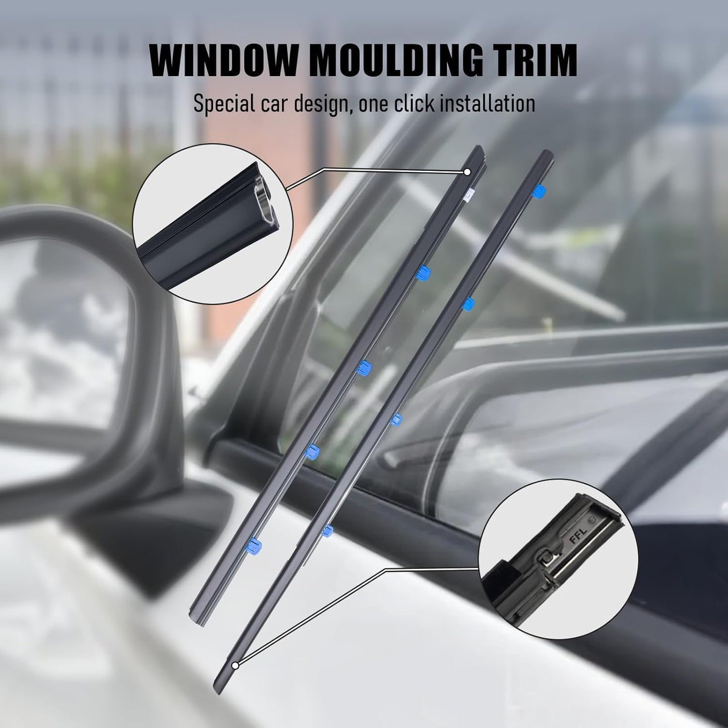 Car Window Weather Stripping Molding Trim Belt,Compatible with Honda Civic 2012-2015 4-Door Sedan,Replace#72450-TR0-A01 72410-TR0-A01 72950-TR0-A01 72910-TR0-A01