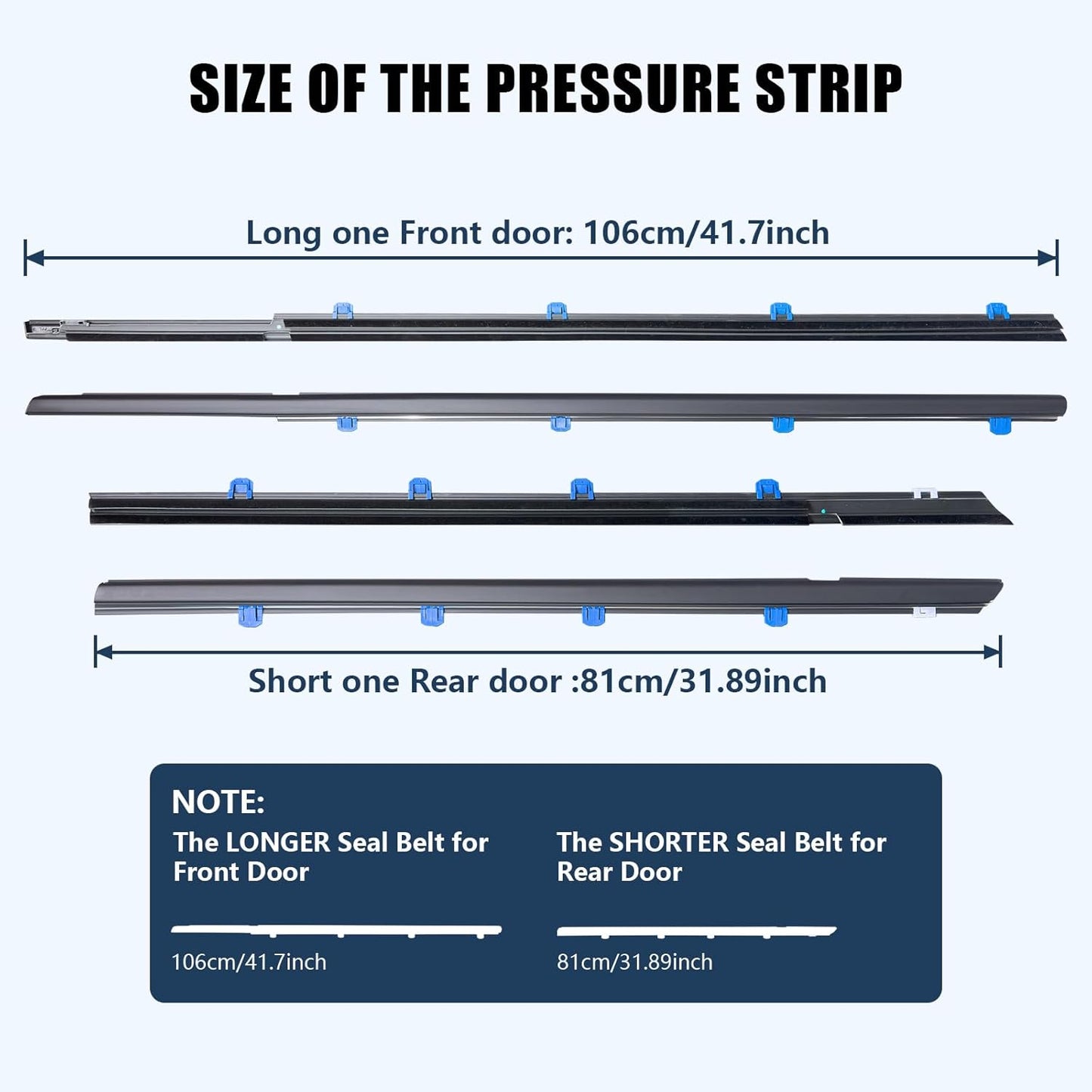 Car Window Weather Stripping Molding Trim Belt,Compatible with Honda Civic 2012-2015 4-Door Sedan,Replace#72450-TR0-A01 72410-TR0-A01 72950-TR0-A01 72910-TR0-A01