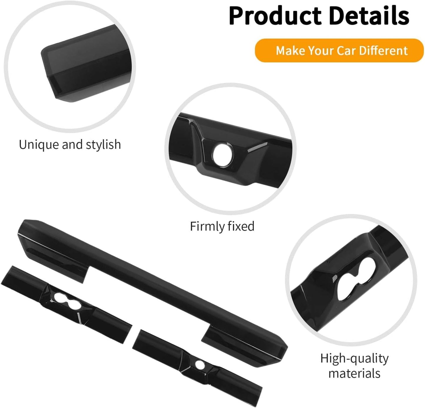 Hoolcar Third Brake Light Cover High Mount 3rd Blake Stop Reverse Cargo Light Cover Trim Exterior Accessories Fit for Chevrolet Silverado Sierra GMC 2022-2024, Smoked Black