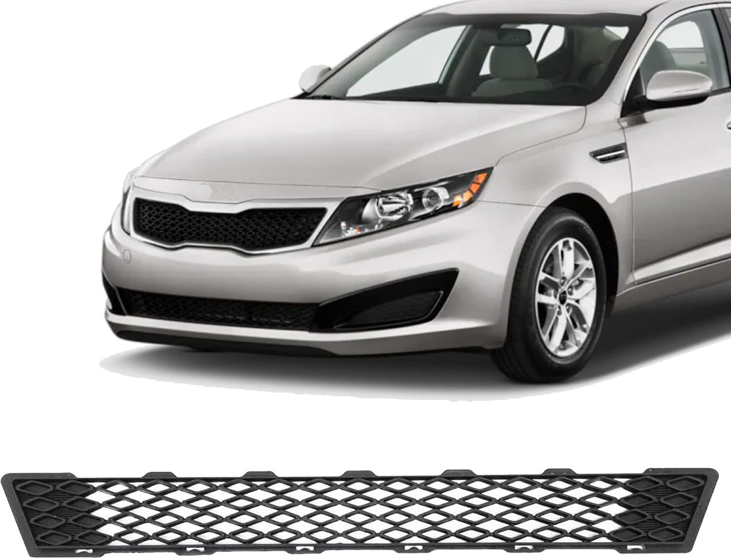PartsFlow Front Bumper Grill Lower Grille Textured Black Plastic For 2011 2012 2013 Kia Optima KI1036113
