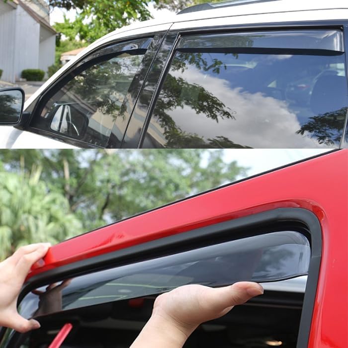 in-Channel Style Smoke Window Sun Rain Visors Vent Guard Deflector Compatible with Nissan Rogue 2014-2020