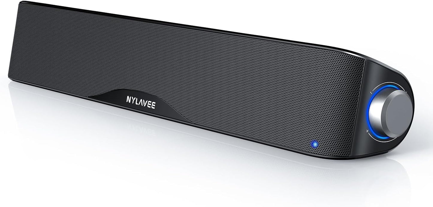 Computer Speakers, HiFi Sound Quality Computer Sound Bar, USB Powered PC Speakers, Bluetooth 5.0 and 3.5mm Aux-in Computer Speakers for Desktop, Laptops, PCs, Phones, Tablets, Xbox, Gaming Speakers (taotronics brand)