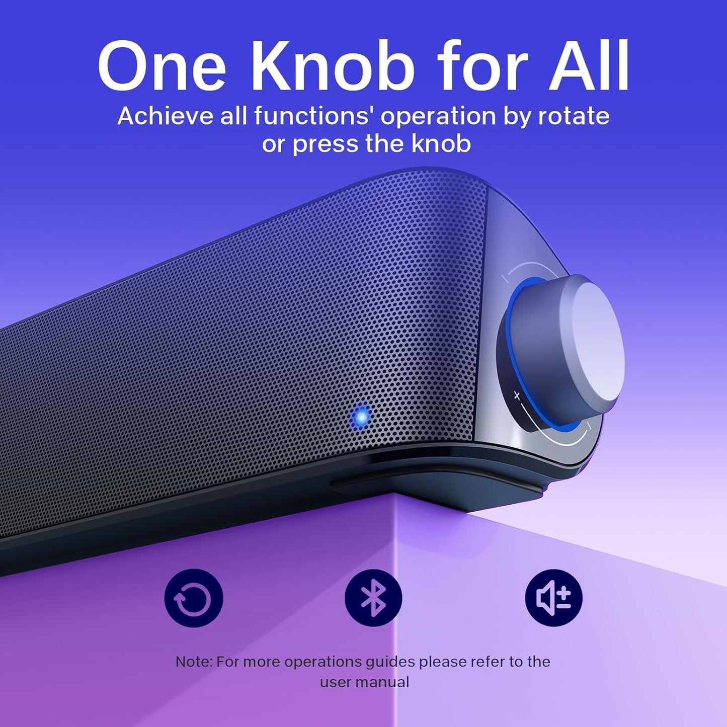 Computer Speakers, HiFi Sound Quality Computer Sound Bar, USB Powered PC Speakers, Bluetooth 5.0 and 3.5mm Aux-in Computer Speakers for Desktop, Laptops, PCs, Phones, Tablets, Xbox, Gaming Speakers (taotronics brand)