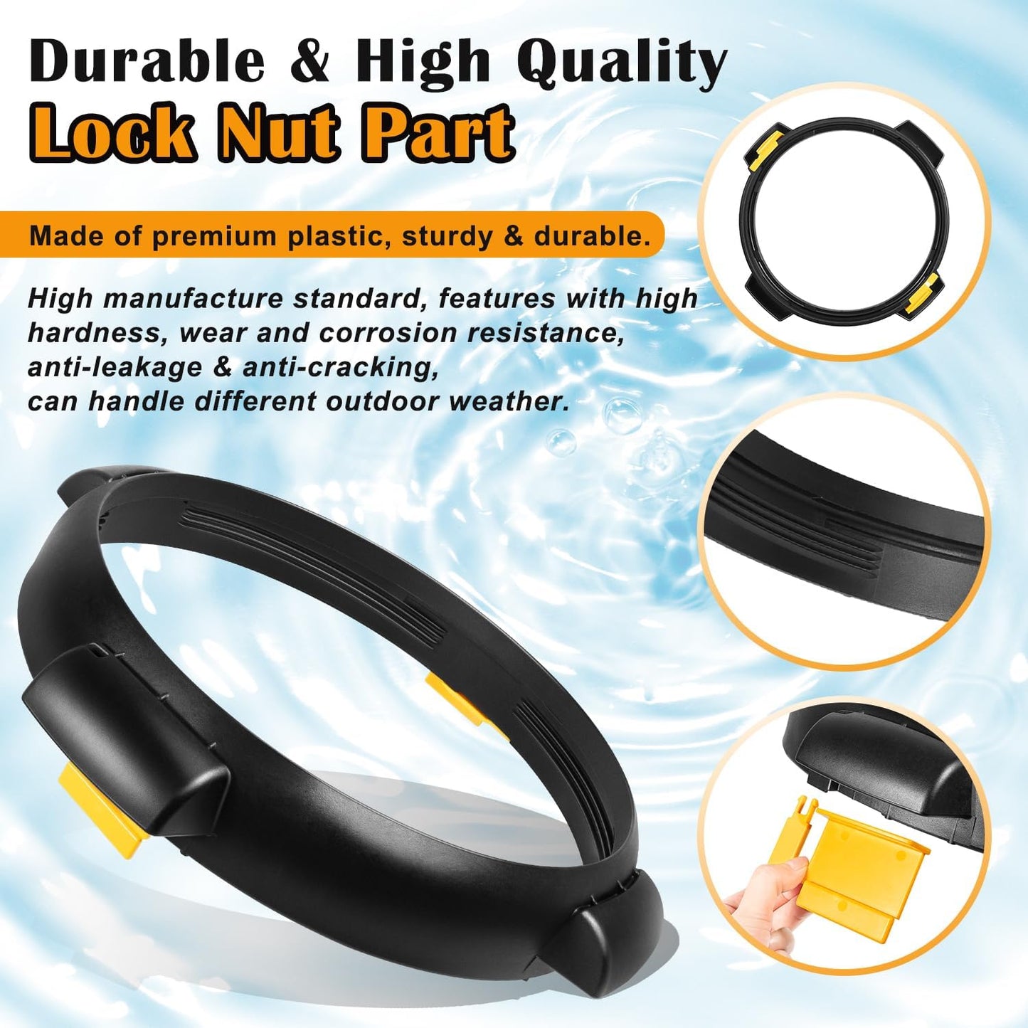 550-7500 Filter Lock Nut Assembly with Ext Lock Tabs Compatible with Clearwater II Cartridge Filter and D.E. Filter, Replacement for Part Number 550-7500,550-2060, 550-2075