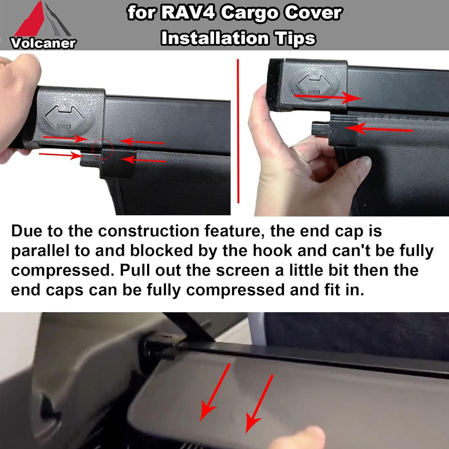 for 2019-2025 Toyota RAV4 Cargo Cover, (Leather) Cargo Cover for Toyota RAV4 2025 Accessories 2019 2020 2021 2022 2023 2024 Trunk Organizer Rear Trunk Security Shielding Shade