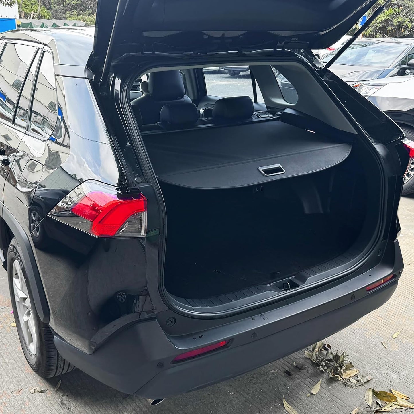 for 2019-2025 Toyota RAV4 Cargo Cover, (Leather) Cargo Cover for Toyota RAV4 2025 Accessories 2019 2020 2021 2022 2023 2024 Trunk Organizer Rear Trunk Security Shielding Shade