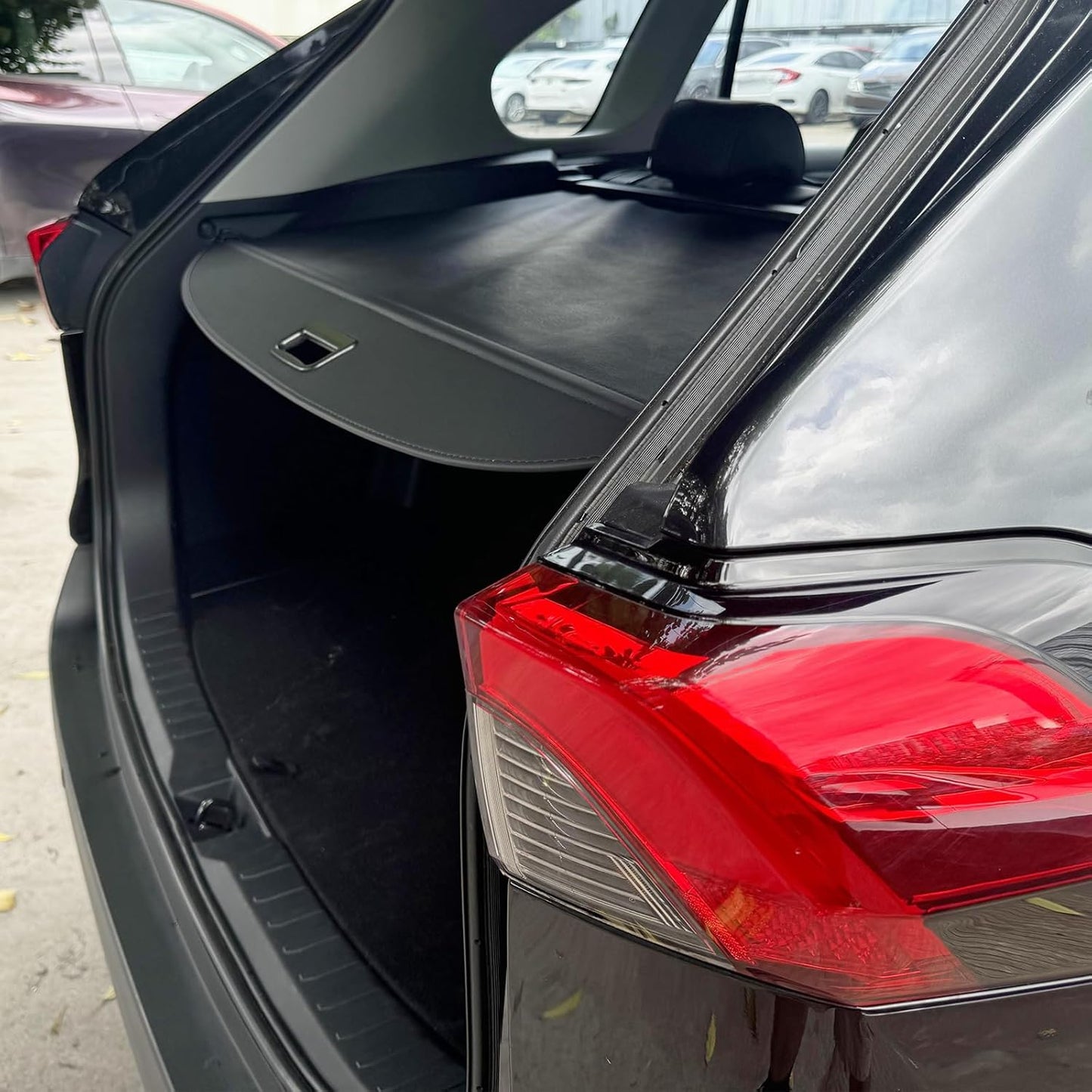 for 2019-2025 Toyota RAV4 Cargo Cover, (Leather) Cargo Cover for Toyota RAV4 2025 Accessories 2019 2020 2021 2022 2023 2024 Trunk Organizer Rear Trunk Security Shielding Shade