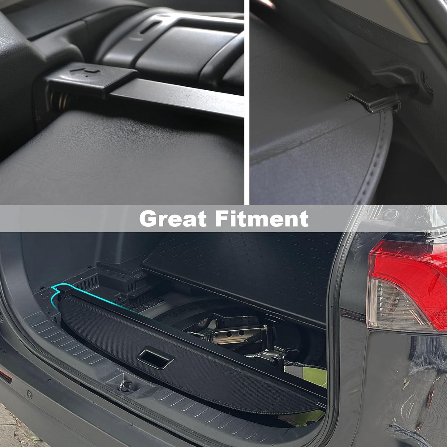 for 2019-2025 Toyota RAV4 Cargo Cover, (Leather) Cargo Cover for Toyota RAV4 2025 Accessories 2019 2020 2021 2022 2023 2024 Trunk Organizer Rear Trunk Security Shielding Shade