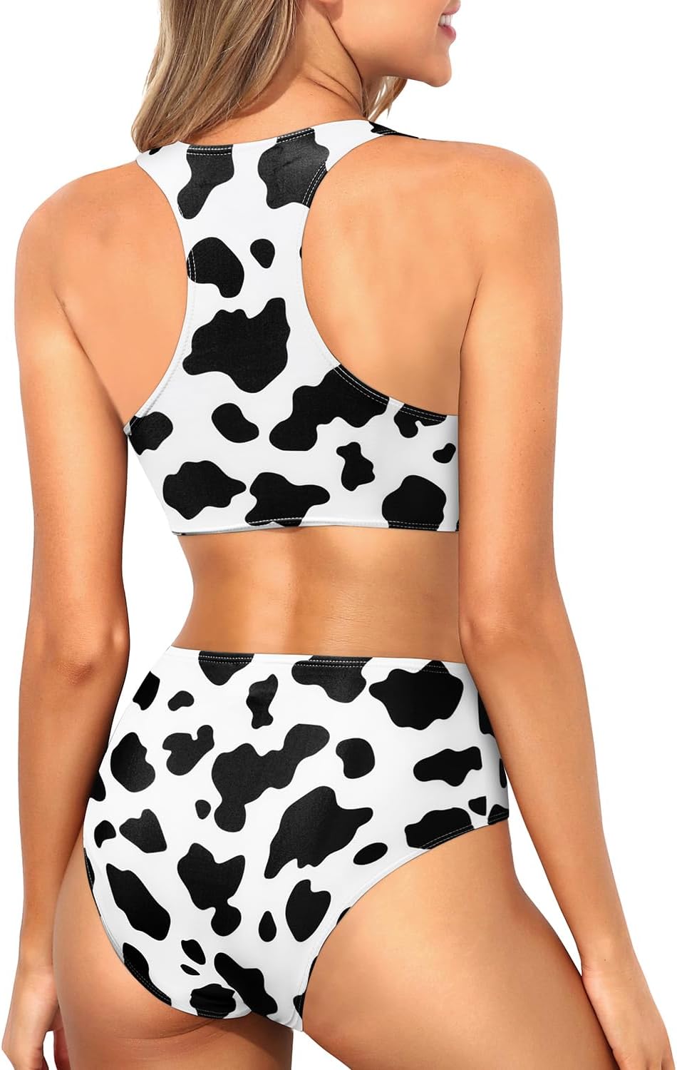 Tempt Me Women Two Piece High Waisted Bikini Set Sporty Swimsuits Bathing Suit with Bottom for Teen Girls (size l)