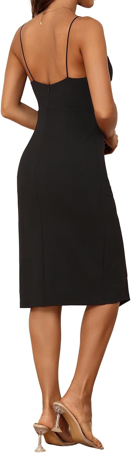 Holipick Women’s Graduation Dress - Midi Formal Spaghetti Straps Wedding Guest Cocktail Party Slit Bodycon Dresses (size xxl)