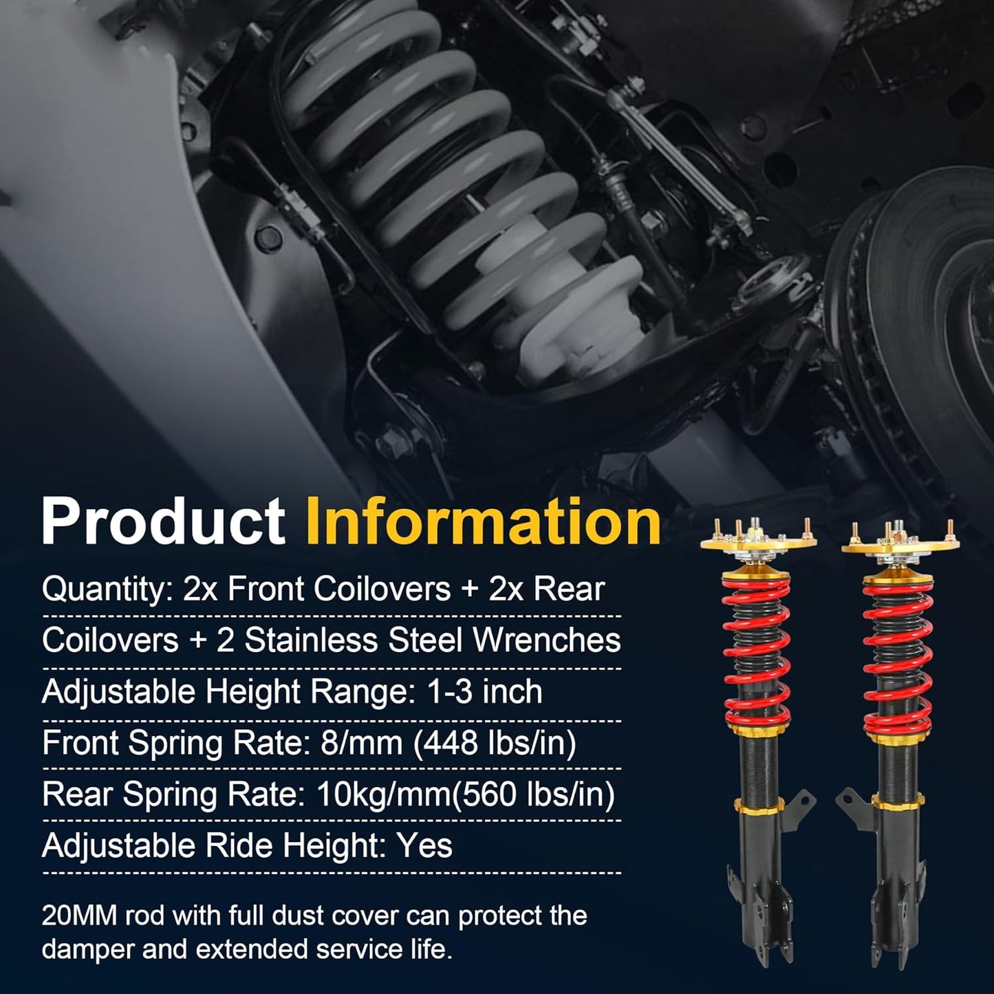 Coilover Suspension Struts Replacement For Toyota Celica 2000-2006 Coil Spring Shock Absorber Coilovers Suspension Strut Kit Assembly