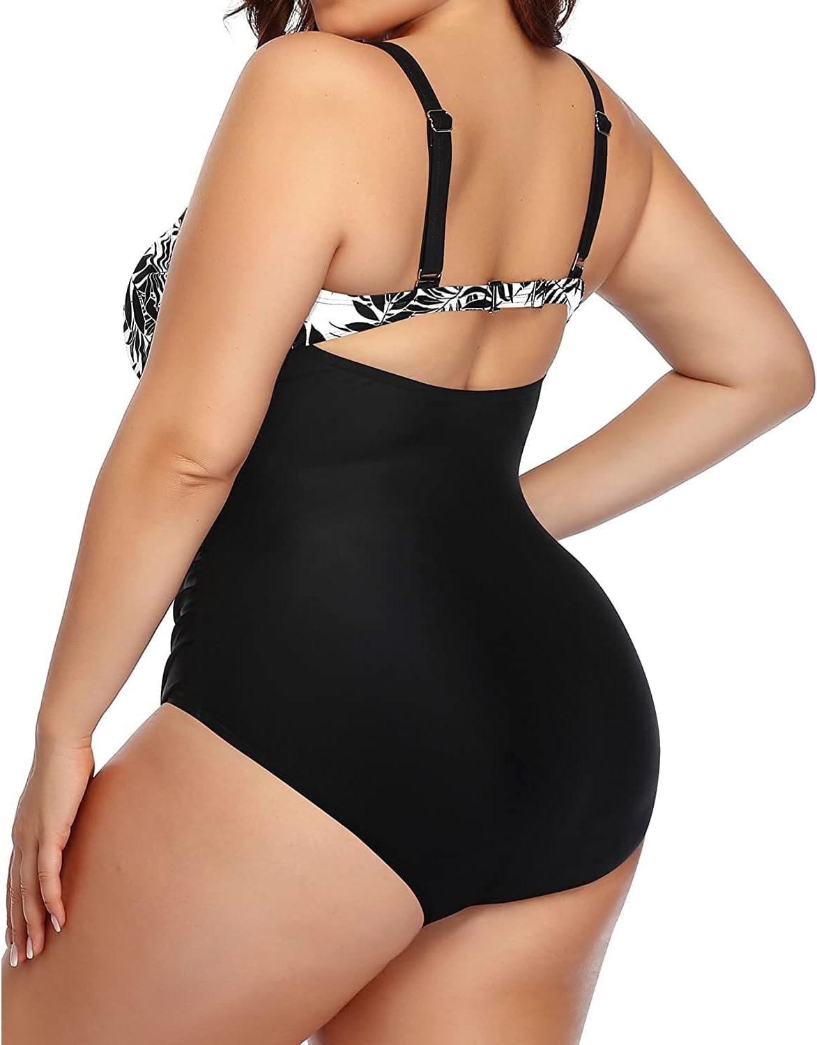 Daci Women Plus Size Cutout One Piece Swimsuits Tummy Control Bathing Suits V Neck Monokini Swimwear (size 18w)