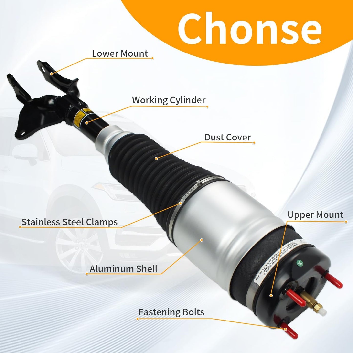 Front Right Air Suspension Strut Shock Absorber Compatible with Jeep Grand Cherokee 2016-2021, Grand Cherokee WK 2022, Passenger Side 68253204AD (Front Right)