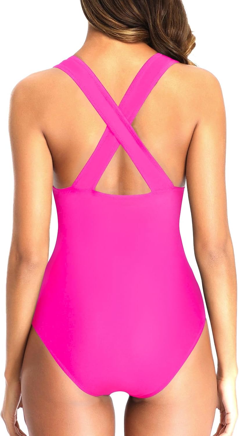 Tempt Me Women Sexy One Piece Swimsuits Deep V Neck Bathing Suits Plunge Hollow Out Swimwear (extra small)