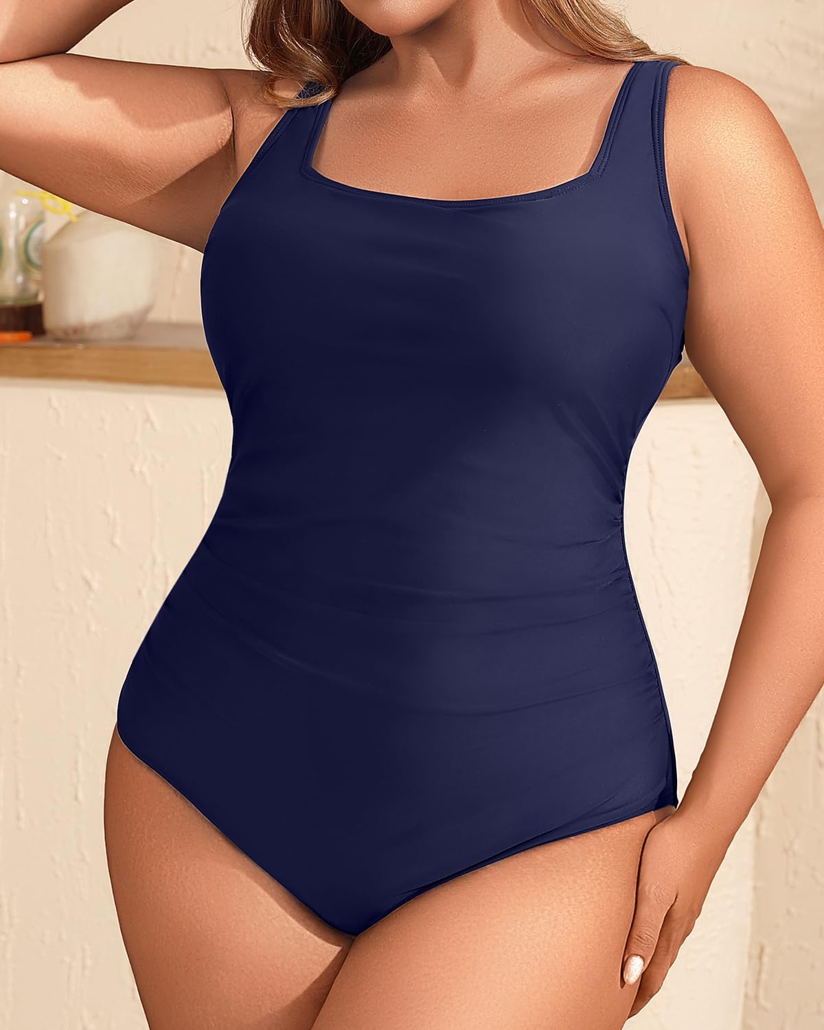 Daci Women's Plus Size One Piece Swimsuit - Tummy Control Athletic Bathing Suit with Ruched Design (16 plus)