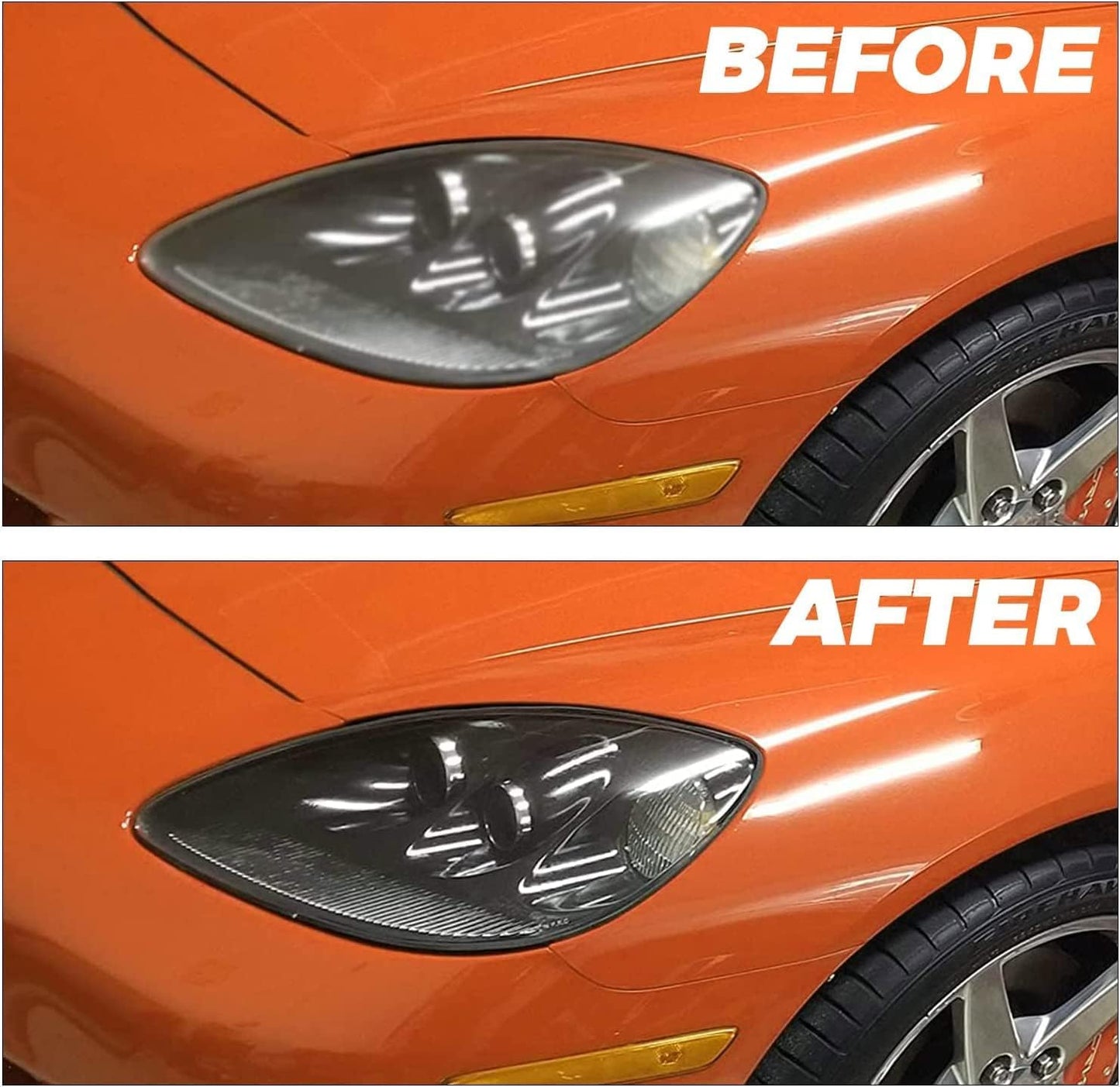 Kojem Clear Headlight Lens Cover Compatible with 2005-2013 Corvette C6 Headlamp Lens Shell 2Pcs Left & Right Lenses