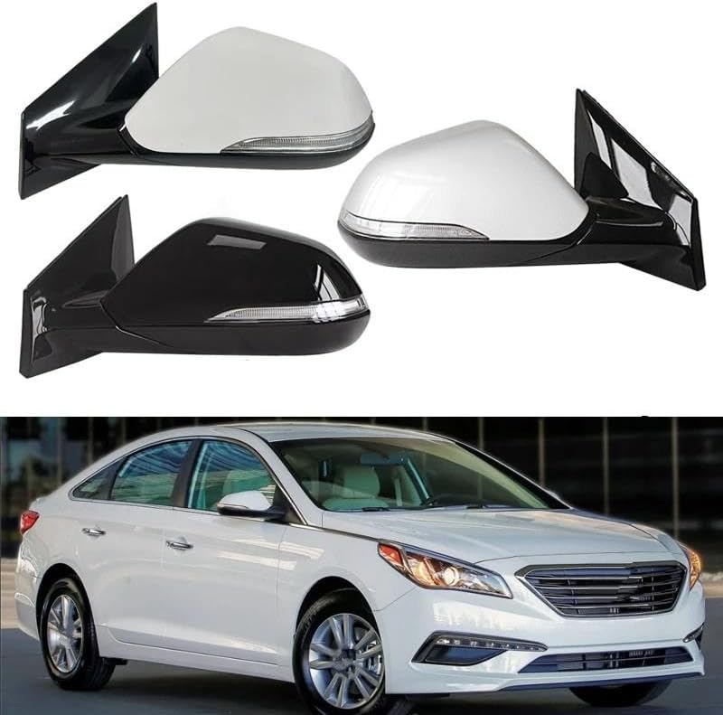for Hyundai for Sonata 2015-2018 Auto Side Mirror Rearview Assembly Rear View Mirror Electric Folding Heating Rearview Side Mirror Assy(8 Wire Left 5) (similar model xl)