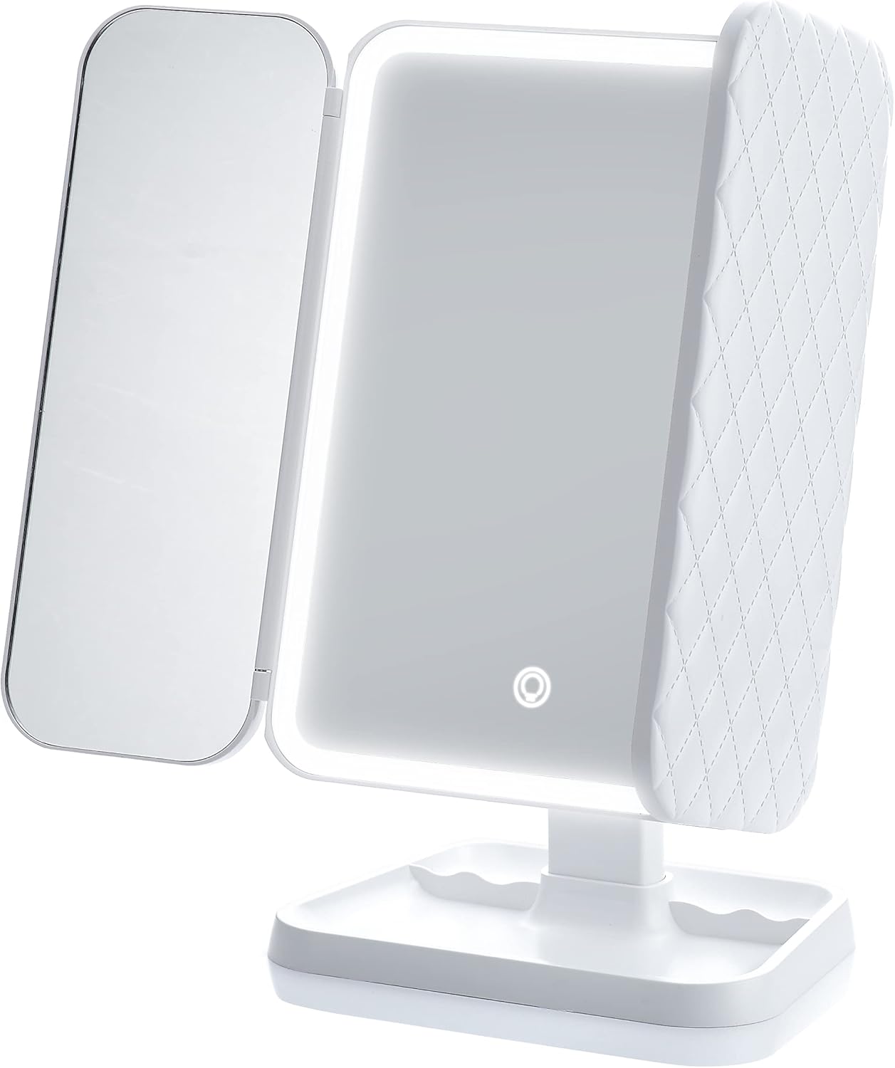 Miss Sweet Lighted Tri-fold Makeup Mirror Vanity Mirror with 1X/2X/3X Magnification (Pure White)