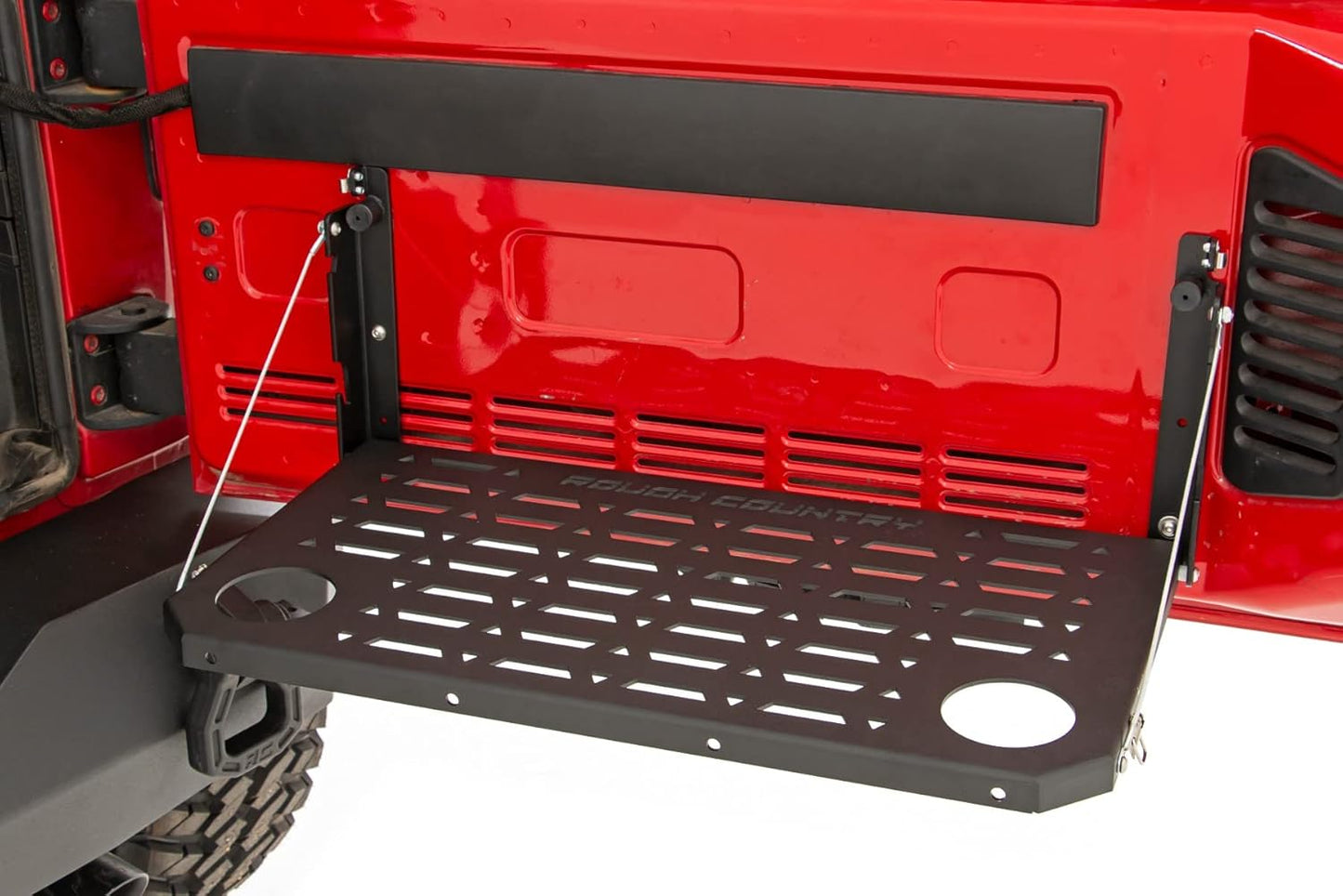 Rough Country Folding Rear Tailgate Table for 2007-2018 Jeep Wrangler JK - 10630 , Black (simmilar model)