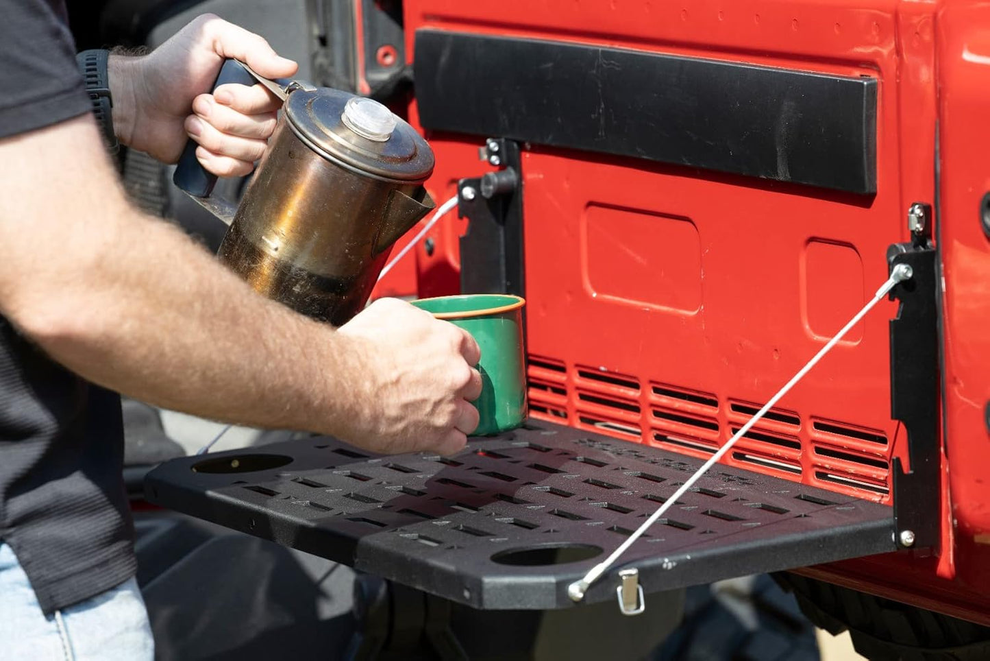 Rough Country Folding Rear Tailgate Table for 2007-2018 Jeep Wrangler JK - 10630 , Black (simmilar model)
