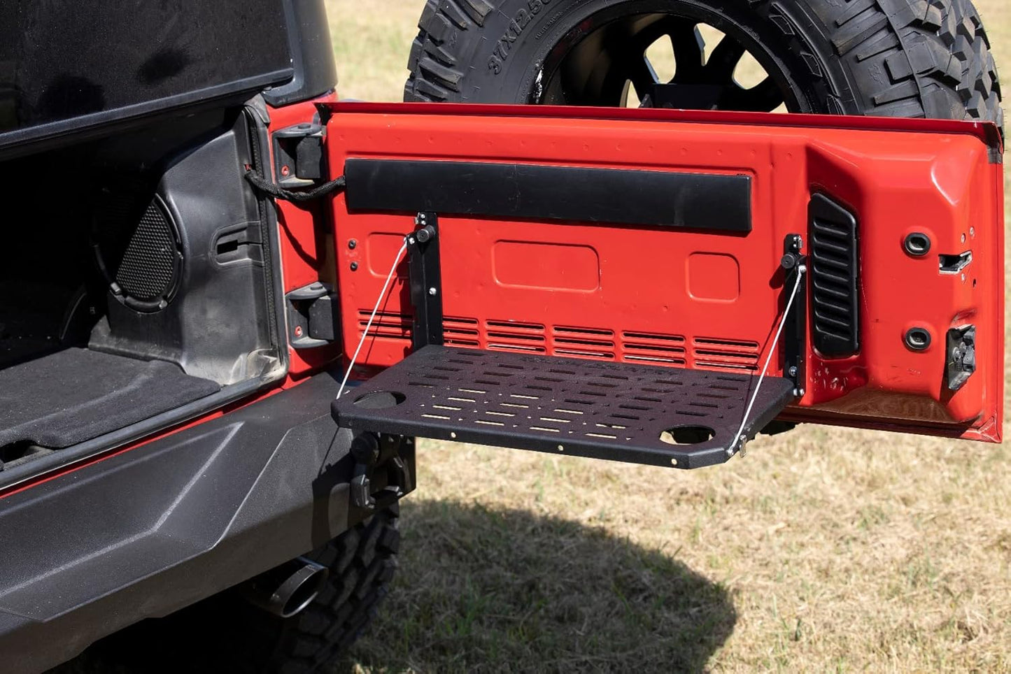 Rough Country Folding Rear Tailgate Table for 2007-2018 Jeep Wrangler JK - 10630 , Black (simmilar model)