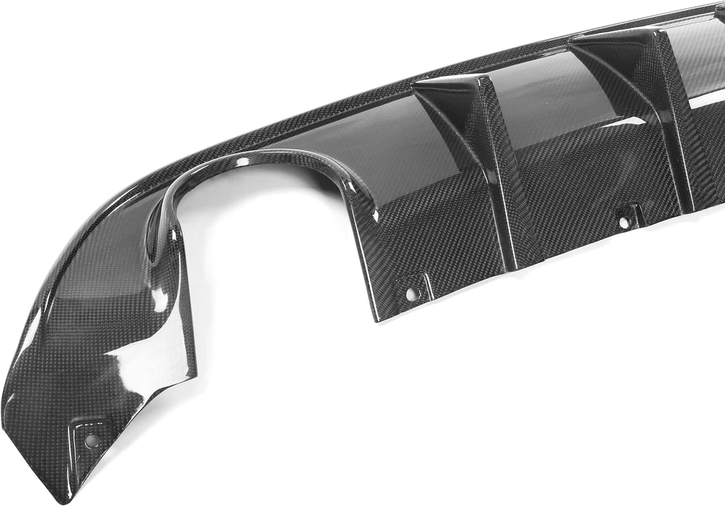 IKON MOTORSPORTS, Rear Diffuser Compatible with 2015-2023 Dodge Charger, Rear Lower Bumper Lip Diffuser Spoiler Bodykit IKON V3 Style CF Carbon Fiber, 2016 2017 2018 2019 2020 2021