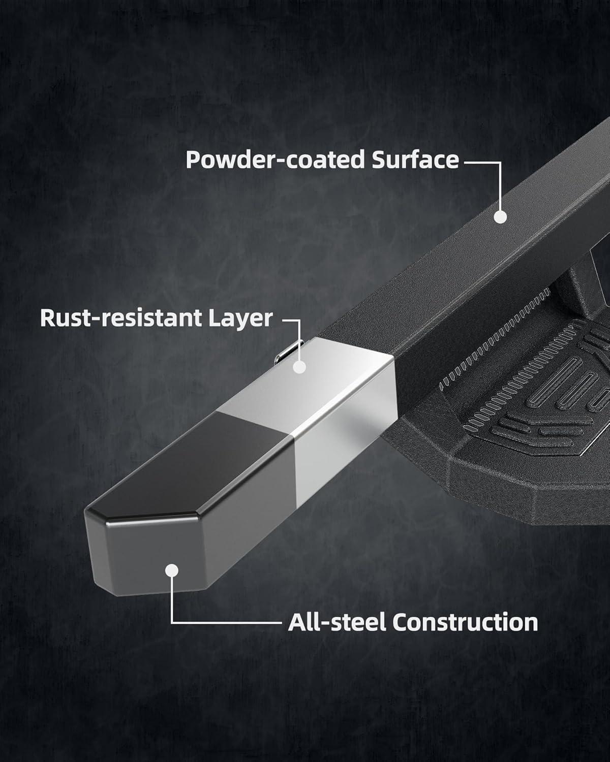 Running Boards Compatible with 2007-2018 Chevy Silverado/GMC Sierra 1500 Crew Cab, 2007-2019 Silverado/Sierra 2500HD 3500HD Side Step Nerf Bars