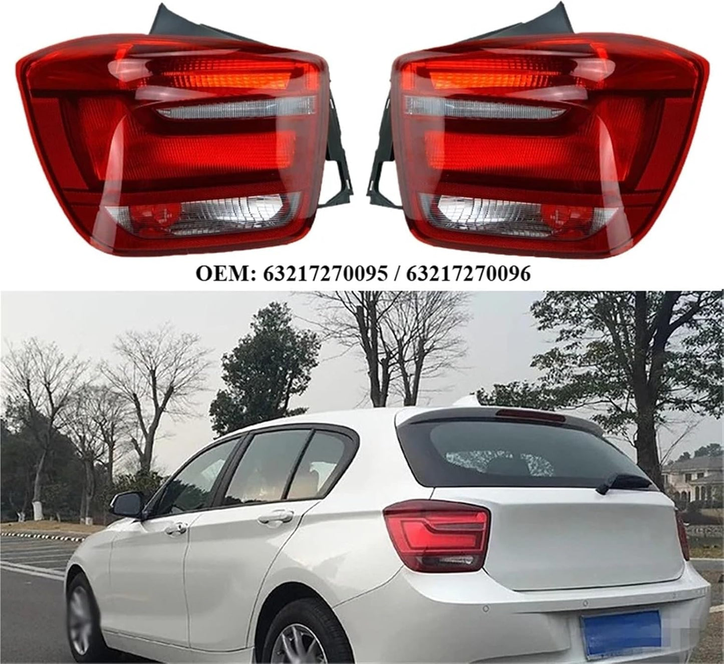 LED Tail Light Assembly Compatible With 1 Series F20 F21 114i 118i 125i M135i 2010-2015 63217270095 63217270096 Brake Lights(Right)