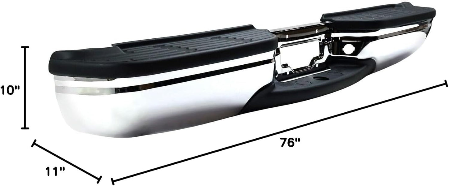 FITRITE AUTO PARTS New Step Bumper Assembly For 1999-2007 Ford F-Series Super Duty, With Pad Provision, With Mounting Bracket, Chrome, Fleetside, Regular Cab/SuperCab FO1101141 YC3Z17906GA
