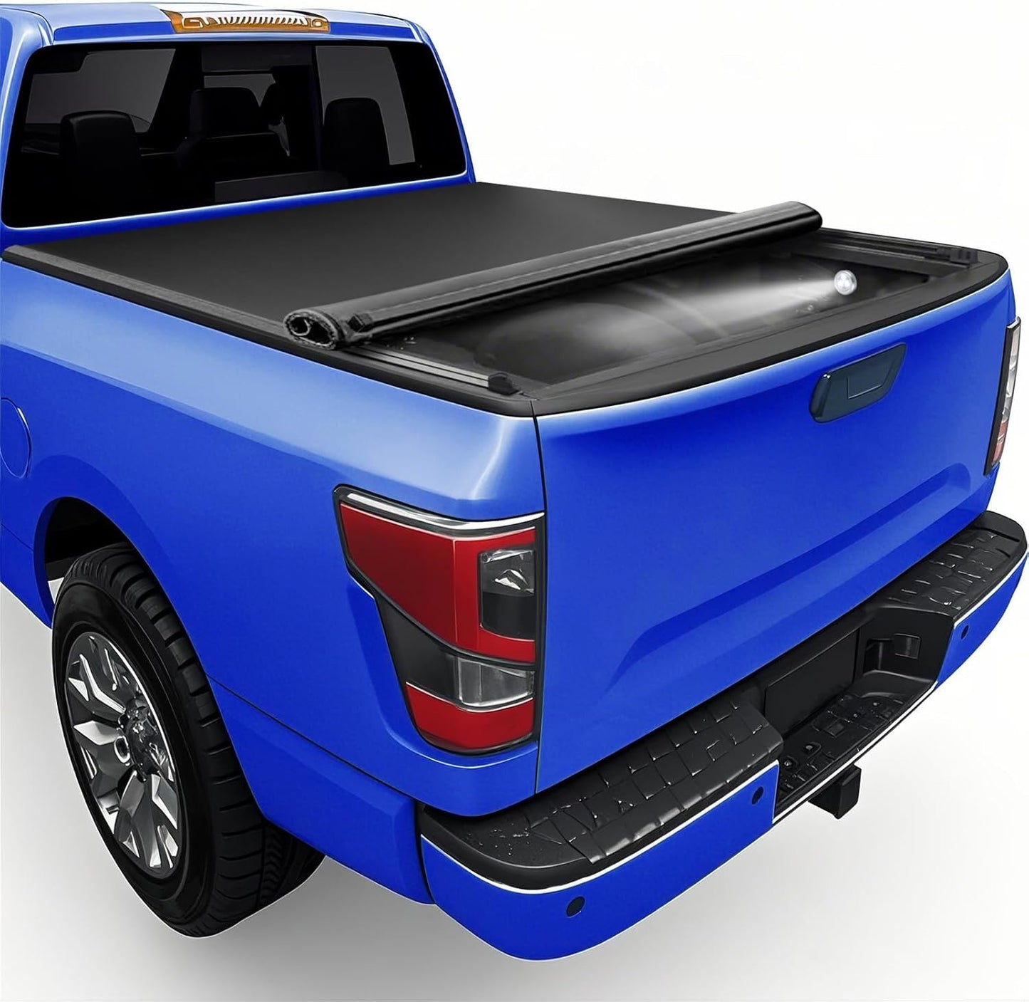 Soft Roll Up Tonneau Cover for 2005-2025 Nissan Frontier, 6.1FT Truck Bed Covers with Dual-Coated Vinyl, Black