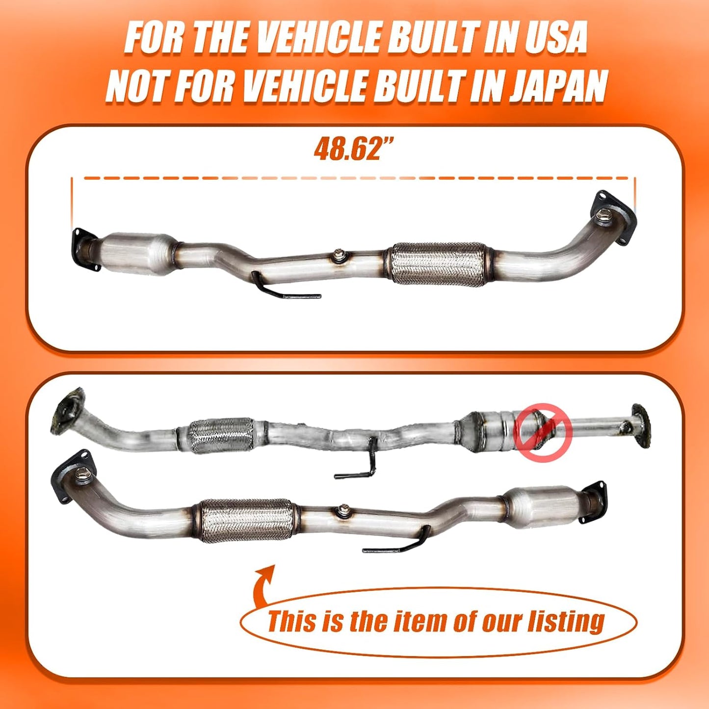 Rear Catalytic Converter Compatible with Camry 2002-2006 2.4L丨Solara 2004-2006 2.4L ONLY FIT ULEV.