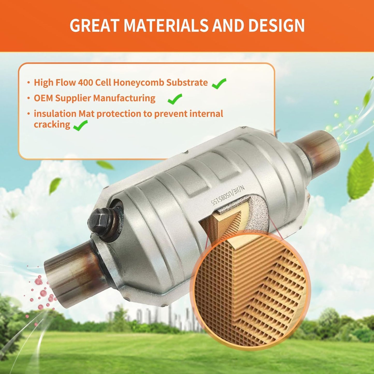 Rear Catalytic Converter Compatible with Camry 2002-2006 2.4L丨Solara 2004-2006 2.4L ONLY FIT ULEV.