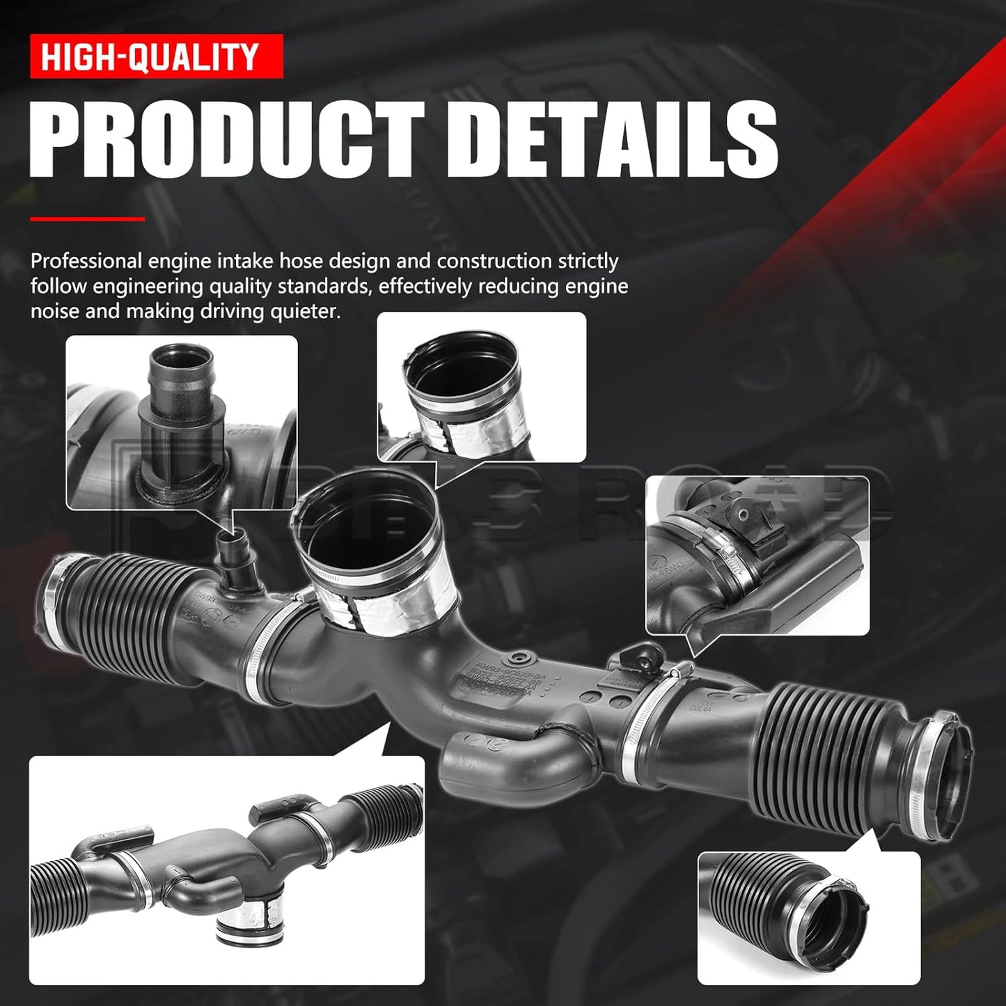 C2D17107 Air Intake Hose Pipe Connected with Oil System Compatible with Jaguar 3.0L XJ 2010- XF 2009-2015