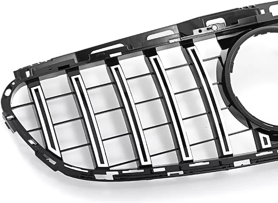 GT Style Front Grille Grill for Mercedes W212 E200 E250 E300 E350 E400 4-Door Sedan 2014-2016 (Silver)