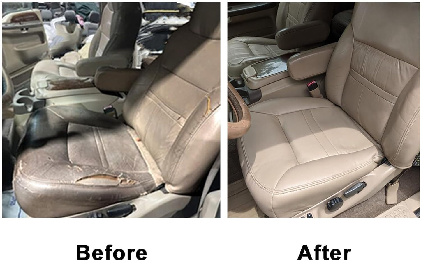 NLQR Front Driver Side Bottom Replacement Seat Cover Tan Microfiber Leather Compatible with Ford Excursion Limited 2000 2001