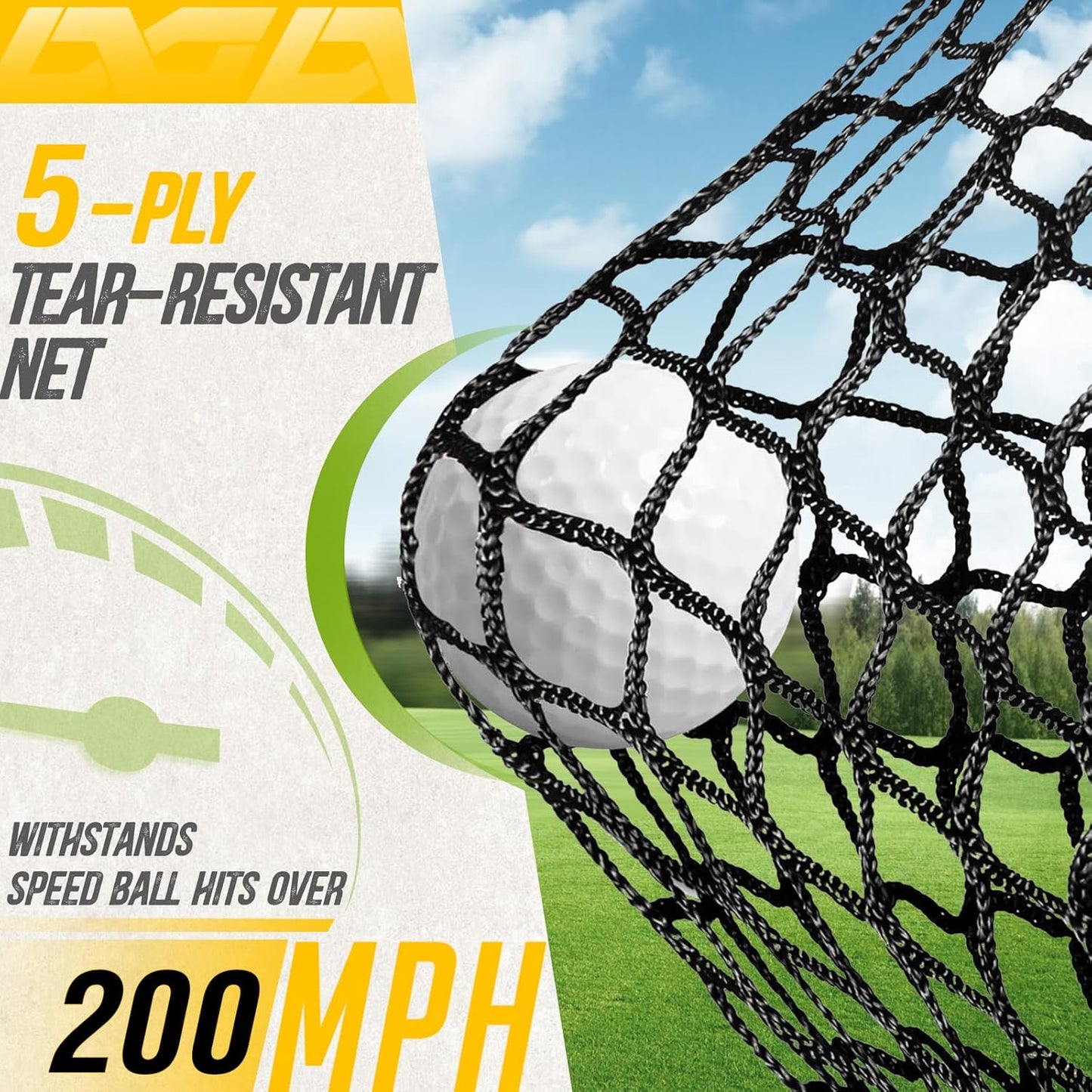 PodiuMax Golf Net, 10x7ft Golf Practice Net with Low Noise Silk Target, Hitting Nets for Backyard Garage Driving Real Balls, Improve Driving, Gift for Men & Golfers (similar model)