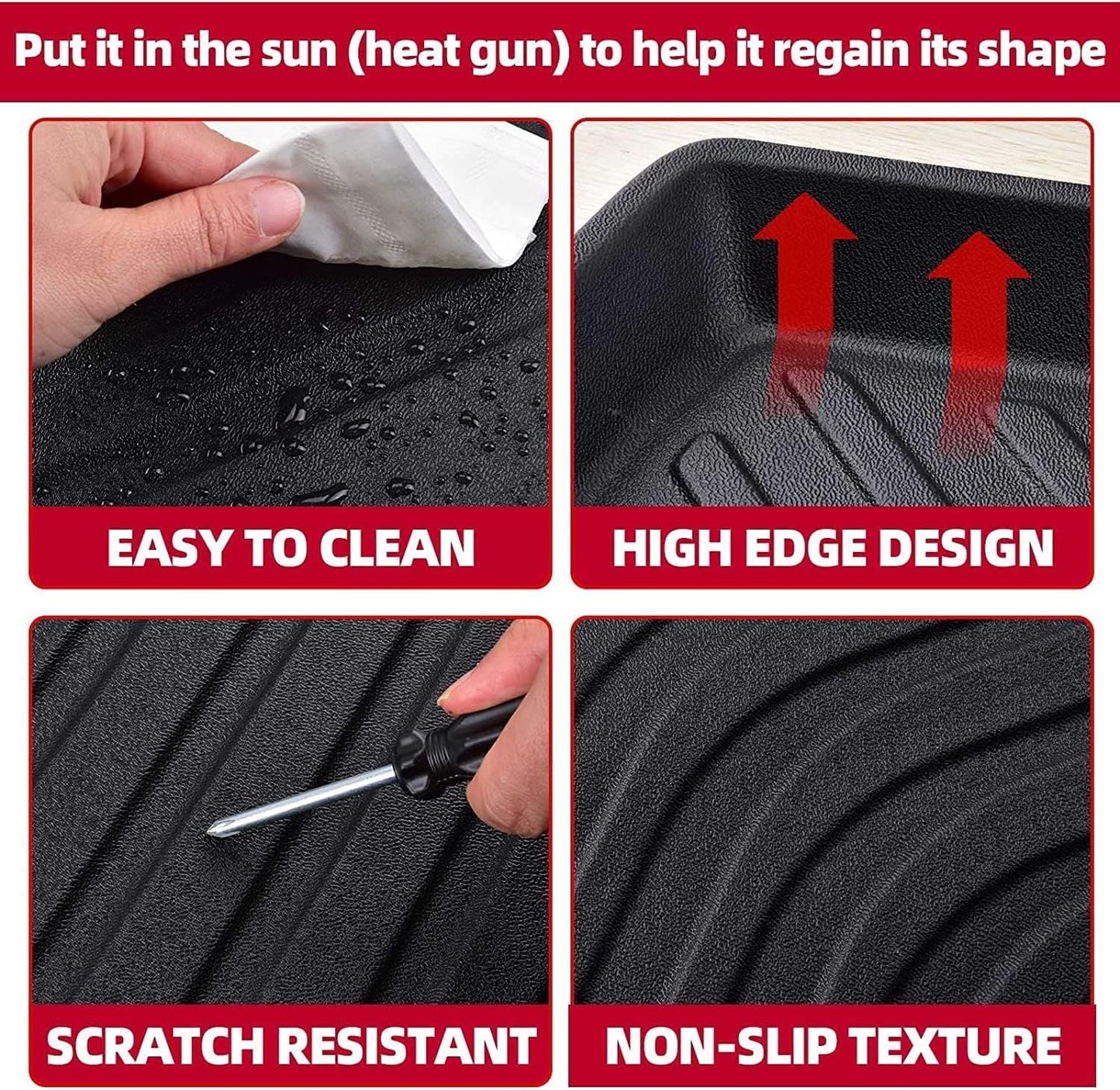 Naibeve Floor Mats for 2023 2024 2025 Honda HRV HR-V/2025 Acura ADX - All Weather for Honda HR-V All Weather Floor Mats and Cargo Mat and Backrest Mat and Door Edge Protector Accessories