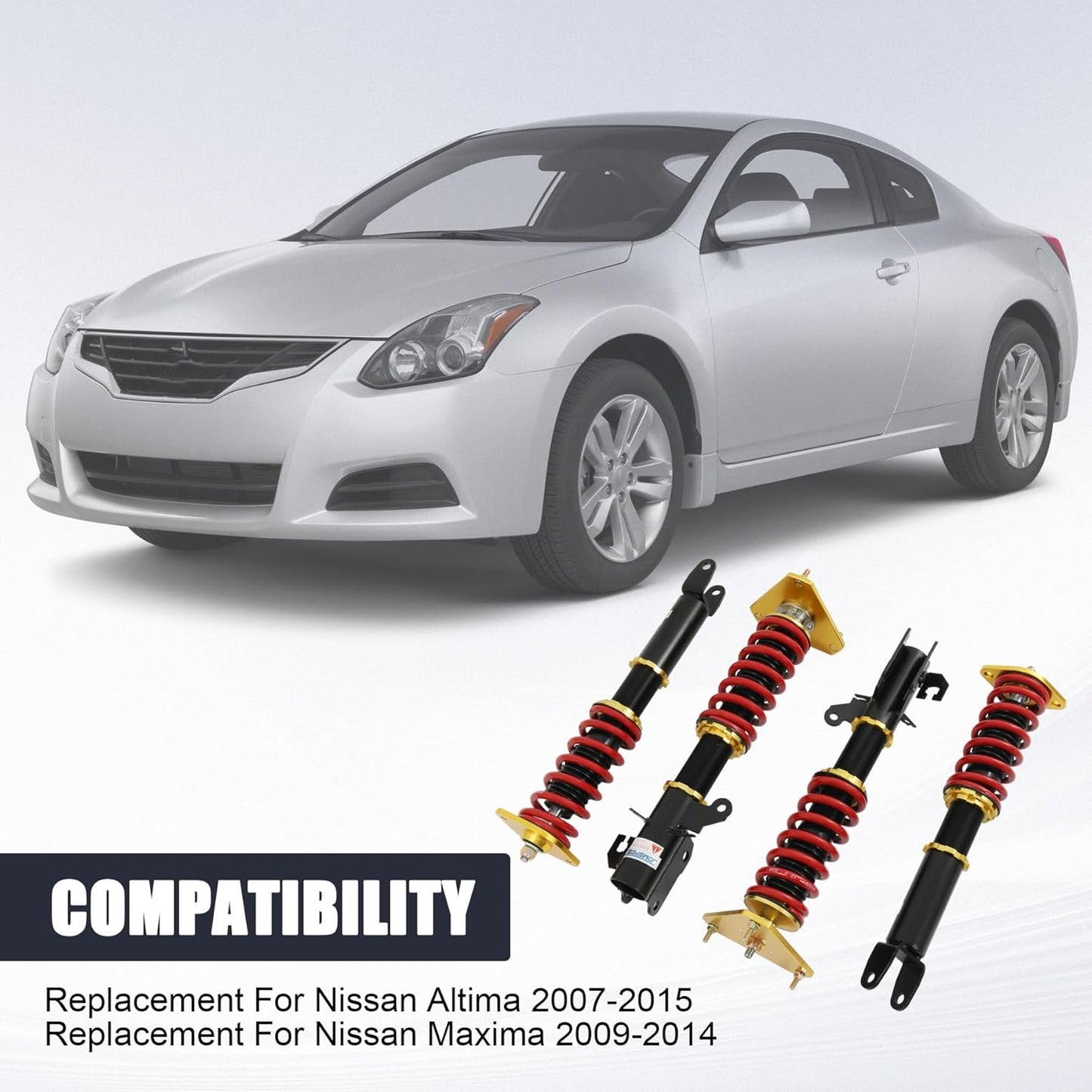 Coilover Struts Shocks Replacement For Nissan Altima 2007-2015 Replacement For Nissan Maxima 2009-2014 Spring Absorber Coilovers suspension Kit Height Adjustable