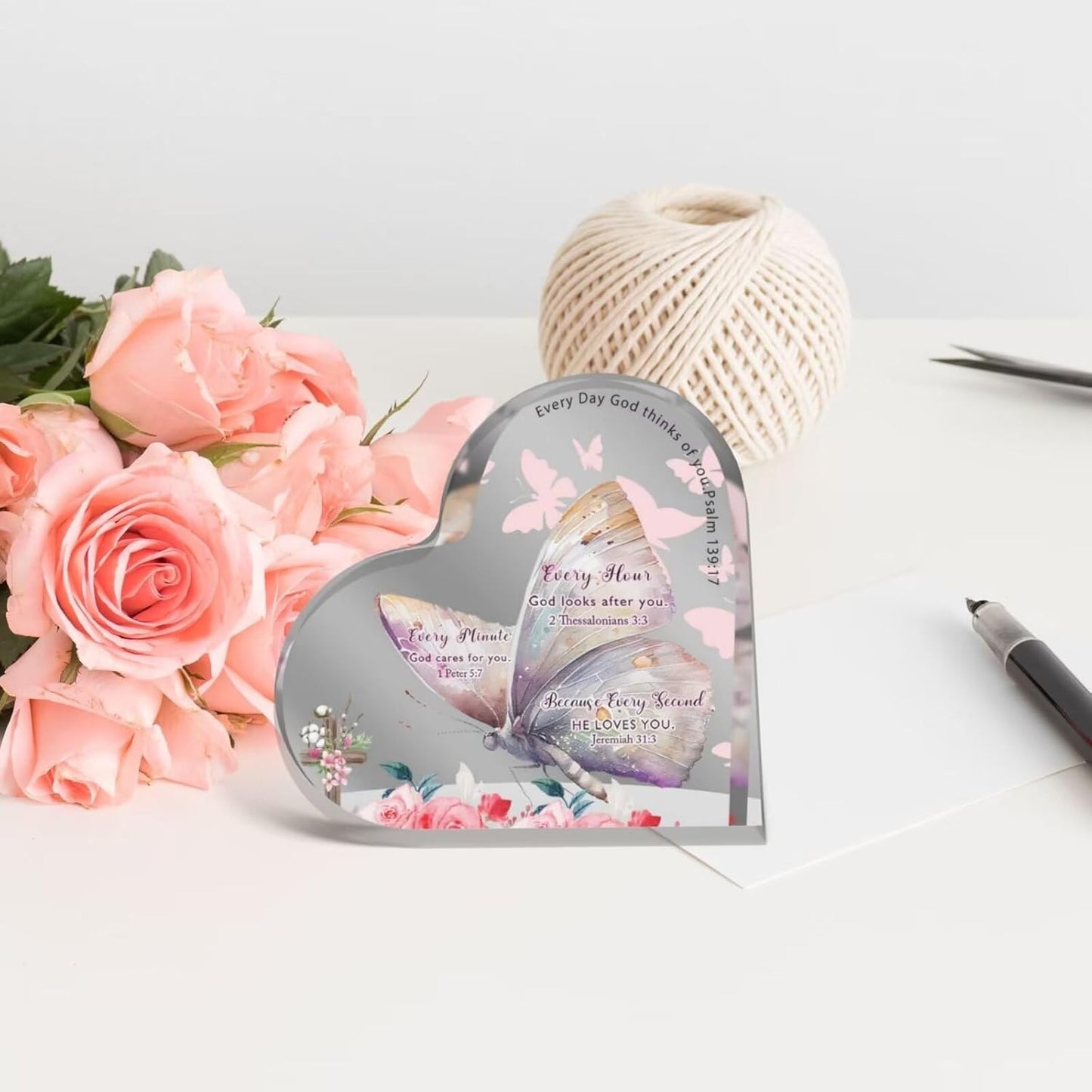Acrylic Heart shaped Gratitude Mother Decoration Ornament Gifts For Mum From Daughter Son Best Personalised Mum Gifts Ideas I Love You Mummy Presents For Mum Heart Acrylic Decor For Mothers Day (around 80 to 100 pieces)