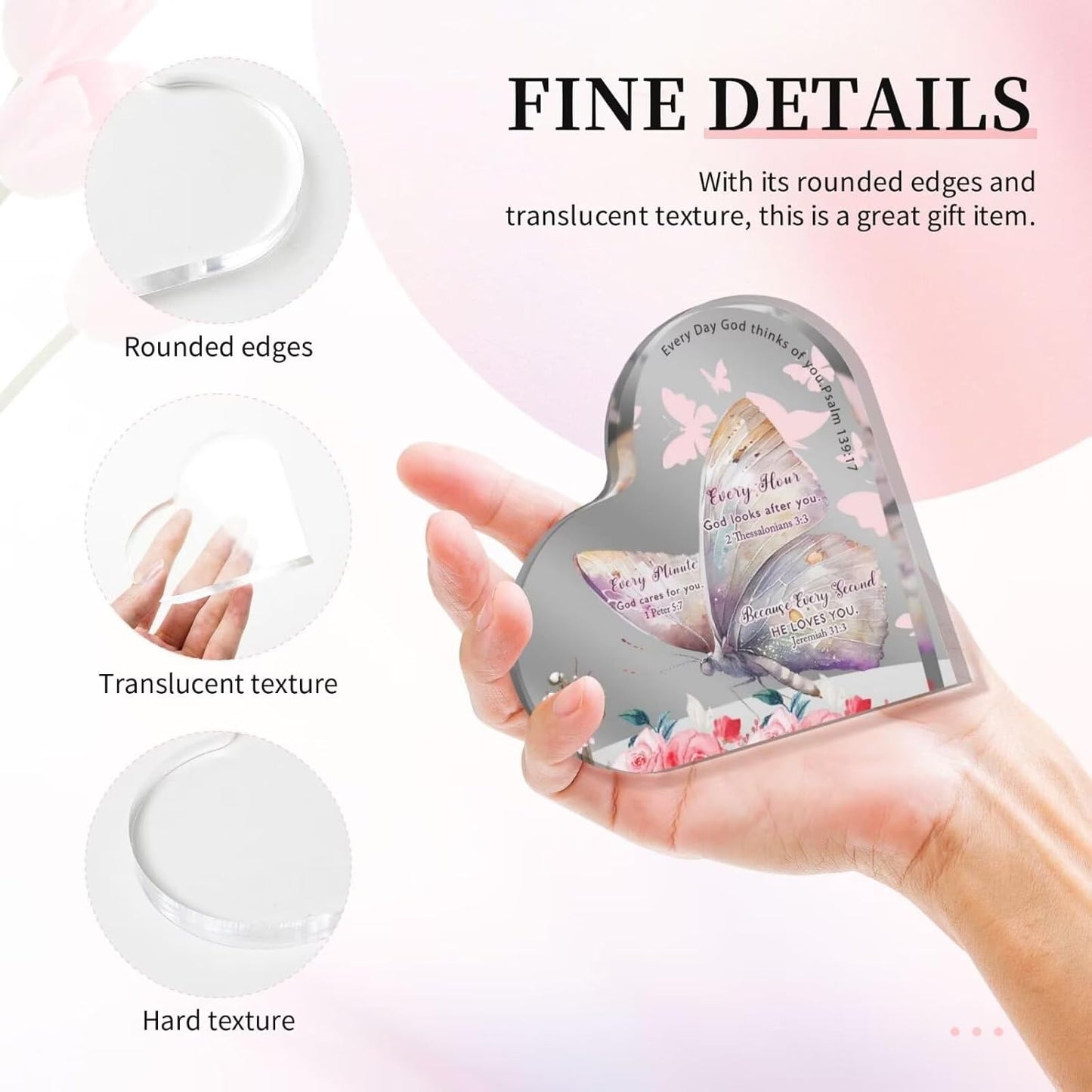 Acrylic Heart shaped Gratitude Mother Decoration Ornament Gifts For Mum From Daughter Son Best Personalised Mum Gifts Ideas I Love You Mummy Presents For Mum Heart Acrylic Decor For Mothers Day (around 80 to 100 pieces)