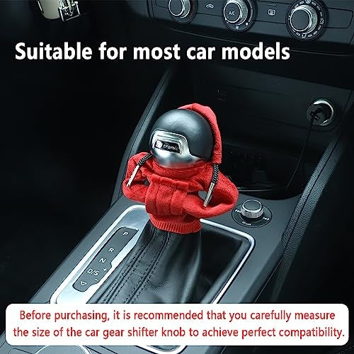 New, Car Gear Shift Cover,Automotive Interior Accessories Shift Boots & Knob Car Decor Accessories,Cute Hooded Shirt Shift Knob Cover,Universal Gear Shift Knob Cover as Best Gift for Women or Man(Red)