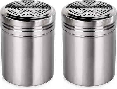 New, New Star Foodservice 28478 Stainless Steel Dredge Shaker, 10-Ounce, Set of 2