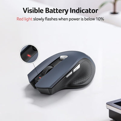 Open Box, acer Wireless Mouse for Laptop, 2.4GHz Computer Mouse 3 Adjustable DPI Office Cordless USB Mice with USBA Receiver, 6 Buttons, 1600 DPI, Medium to Large Sized Hands Compatible with PC, Laptop, Desktop