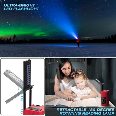 Emergency Weather Radio, 4000mAh NOAA Weather Alert Radio Solar Charging, Hand Crank & USB Charged, AM/FM with LED Flashlight, Reading Lamp, SOS Alarm, Headphone Jack for Outdoor Indoor