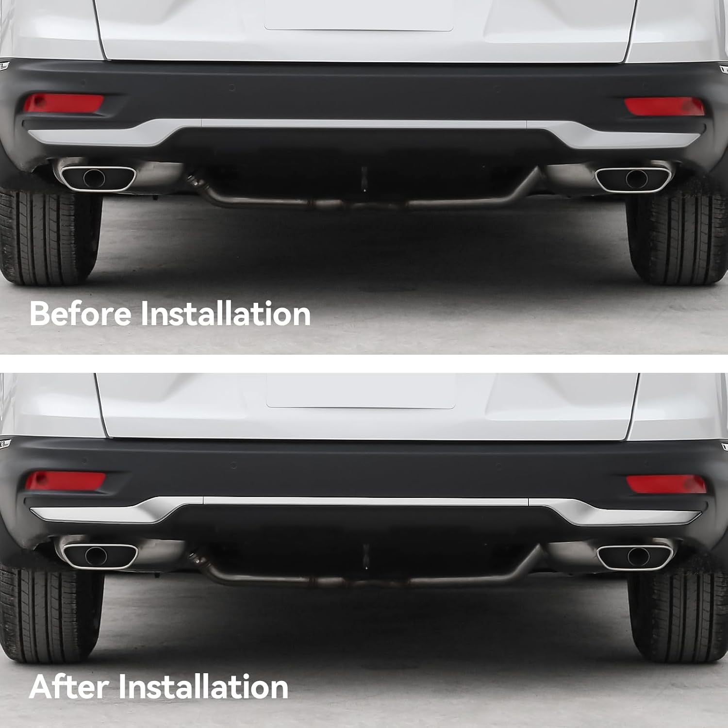 3PCS Rear Bumper Protector Guard Cover Molding Trim for Honda CRV 2022 2021 2020 Hybrid (Include HEV) Accessories Stainless Steel Material Mirror Silver
