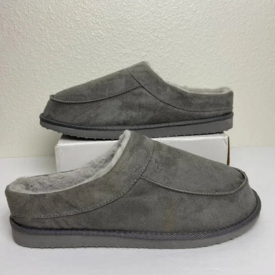 NEW St. John's Bay Mens Clog Slippers Faux Fur Gray Size 9m - 10