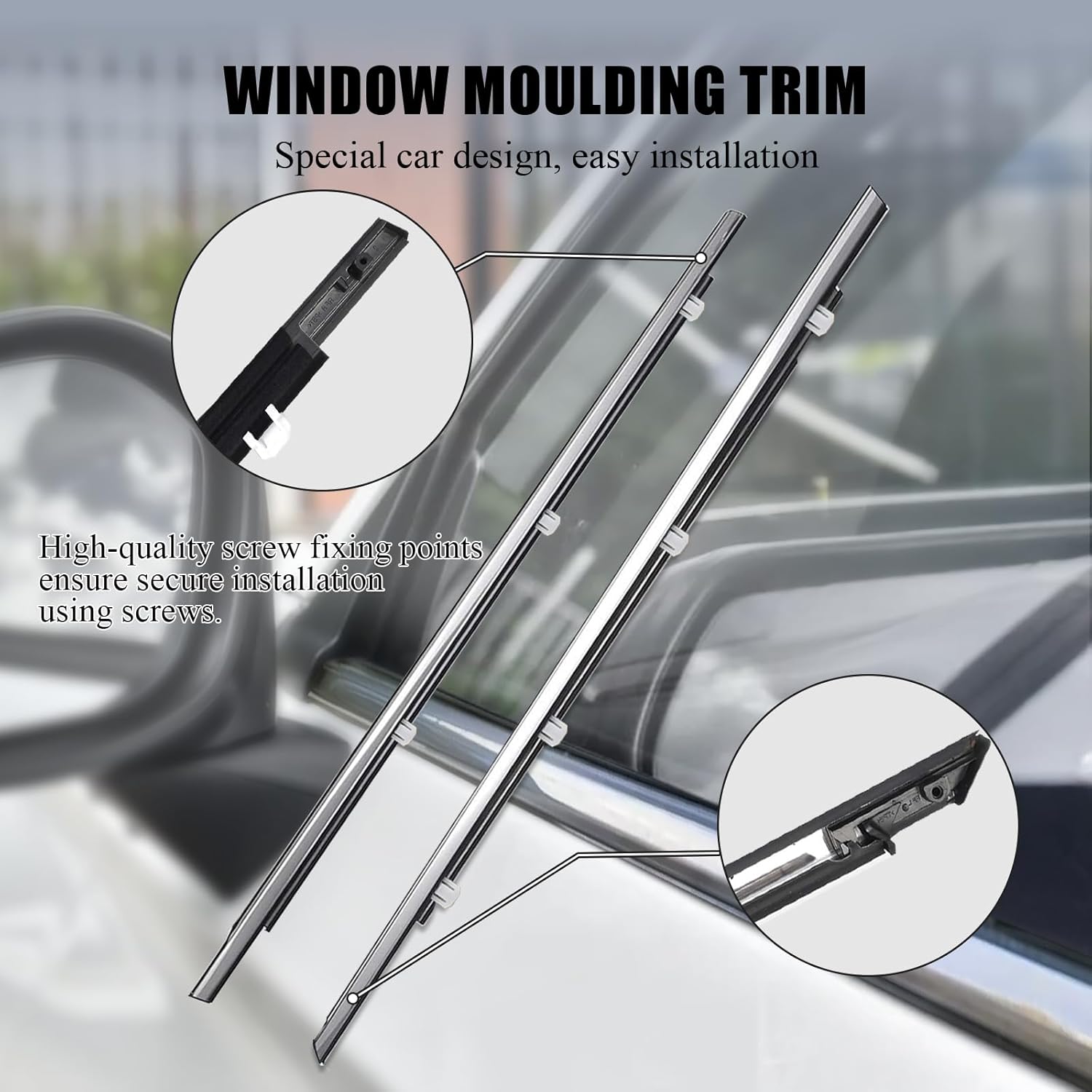 Window Molding Trim for Honda Accord 2008-2012,4-Door Sedan,Chrome Outside Door Weatherstrip Window Seal Belt,Replace#72410-TA0-A01 72450-TA0-A01 72910-TA0-A01 72950-TA0-A01