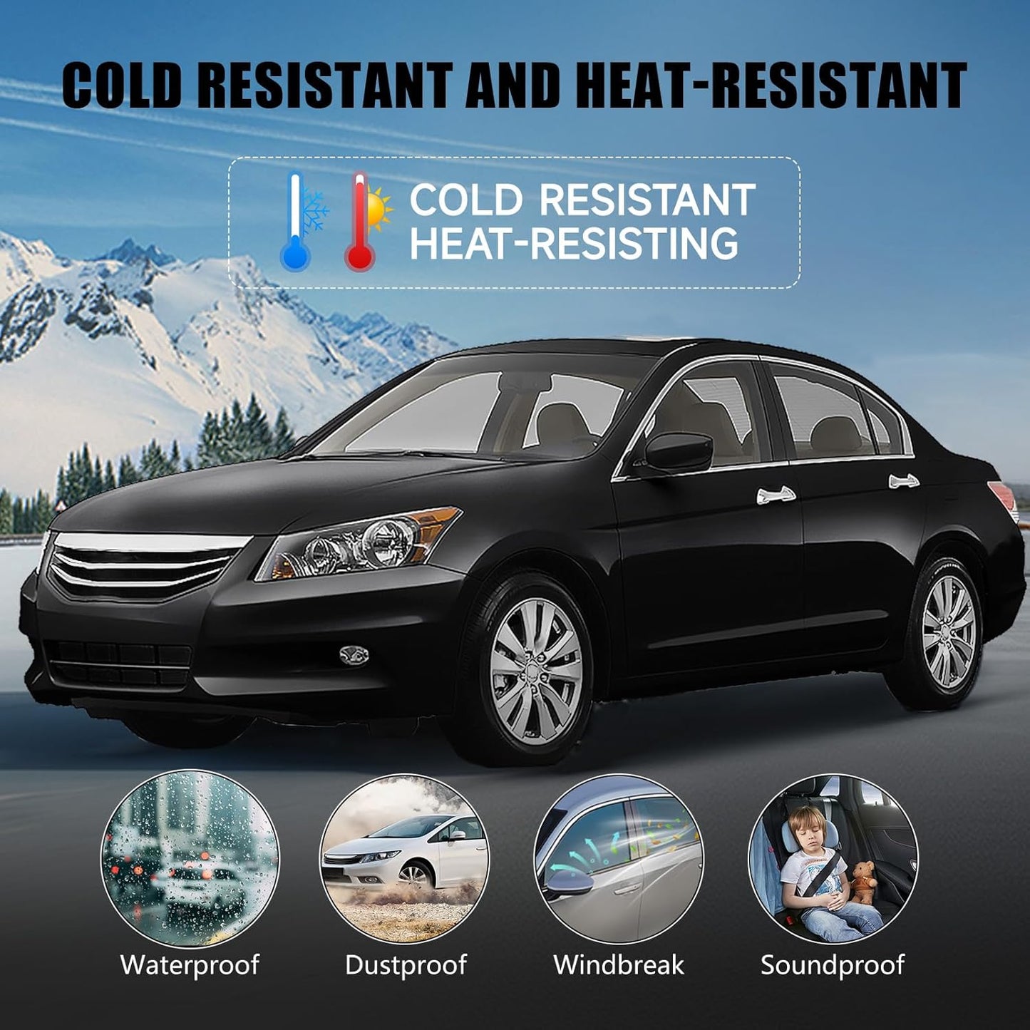 Window Molding Trim for Honda Accord 2008-2012,4-Door Sedan,Chrome Outside Door Weatherstrip Window Seal Belt,Replace#72410-TA0-A01 72450-TA0-A01 72910-TA0-A01 72950-TA0-A01